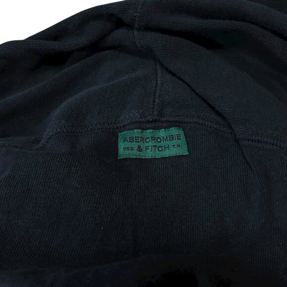 Vintage Abercrombie & Fitch Men's Navy Blue Green Trim XL Knit Cotton Crew Neck - Picture 3 of 6